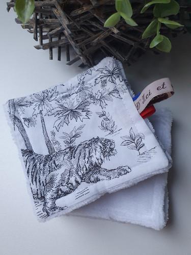 10 Lingettes de Toilette motif toile de Jouy tigre - vue 2
