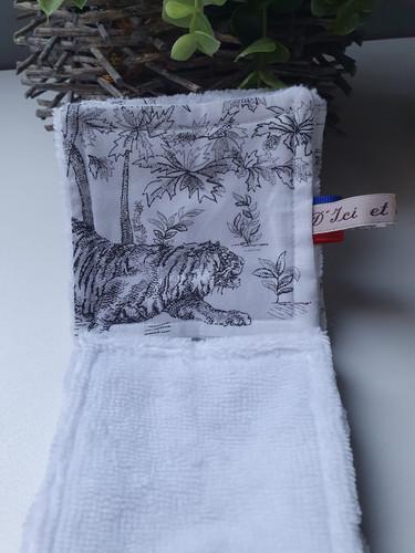 10 Lingettes de Toilette motif toile de Jouy tigre - vue 4