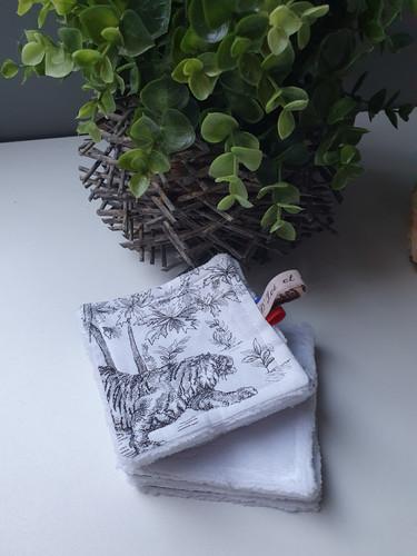 10 Lingettes de Toilette motif toile de Jouy tigre - vue 5