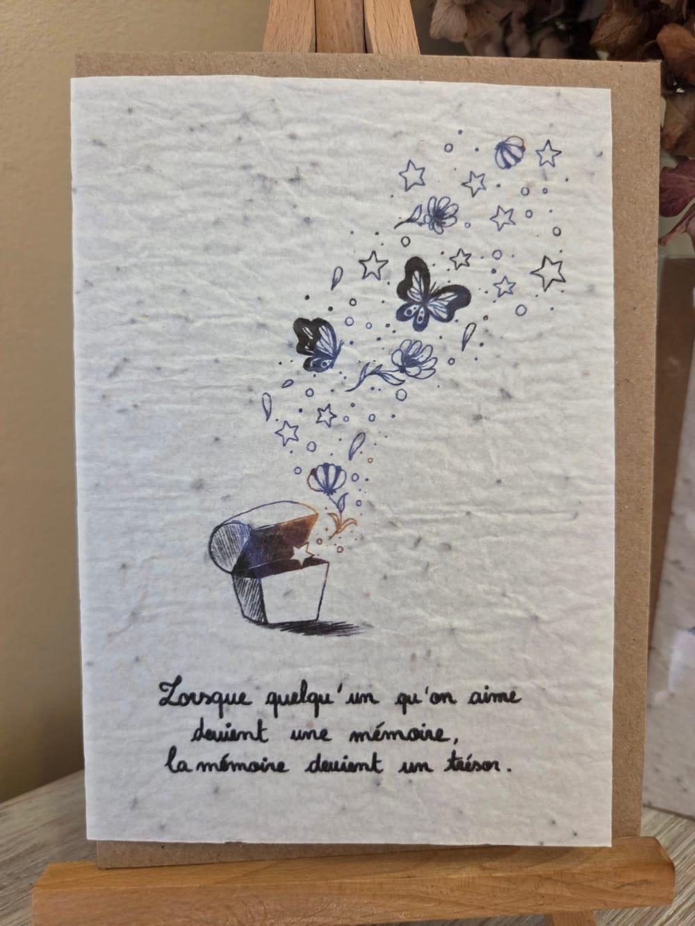 carte postale à planter avec message de condoleances - les cartes de lulu - d'ici et de claire 