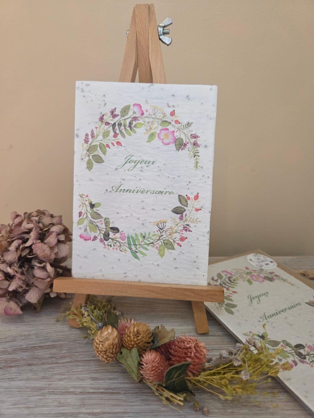carte joyeux anniversaire à planter