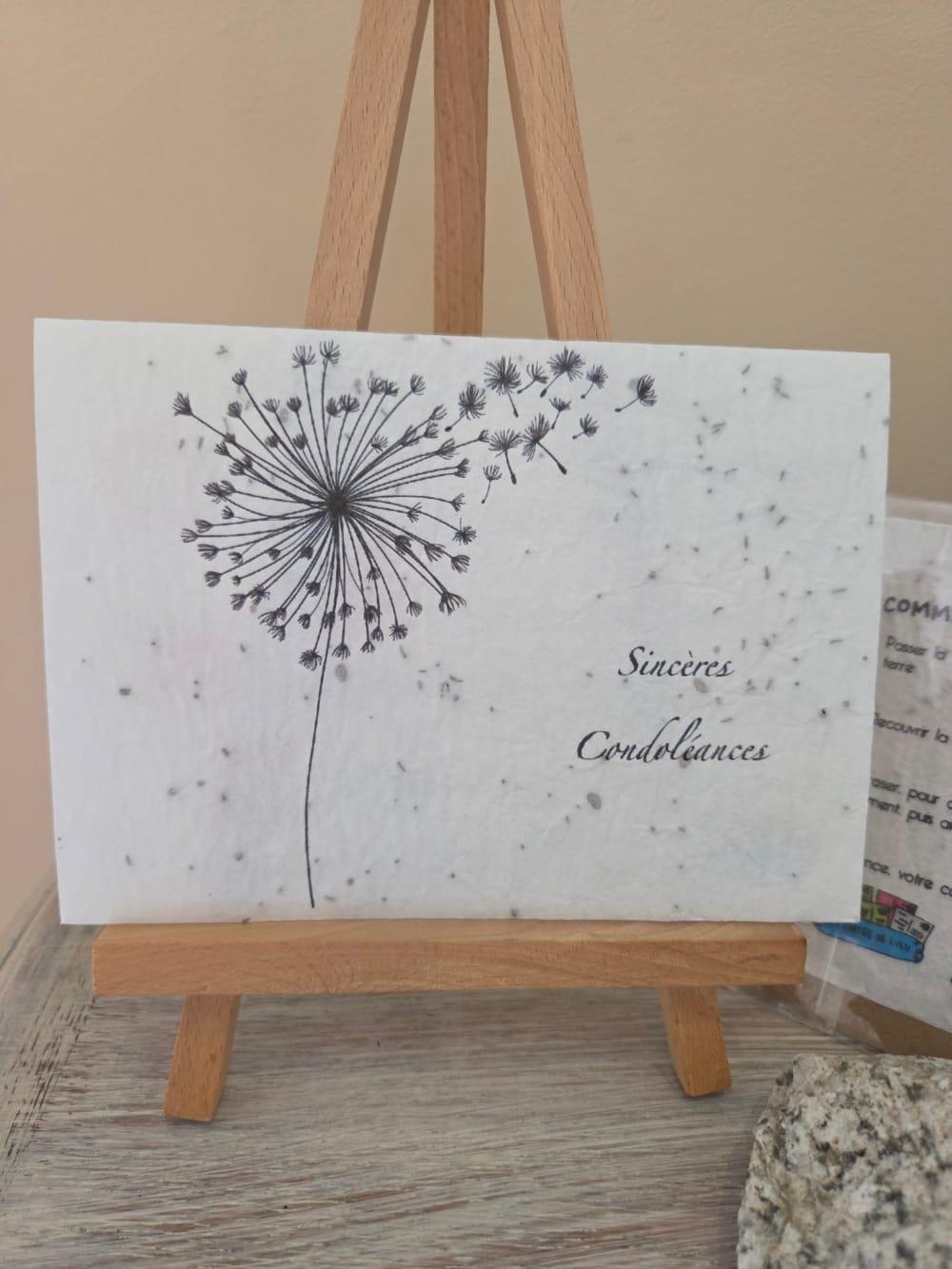 carte de condoléances à planter 