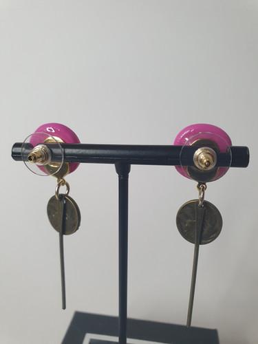 BOUCLES D'OREILLES DEMI LUNE bleue -vert - vue 5