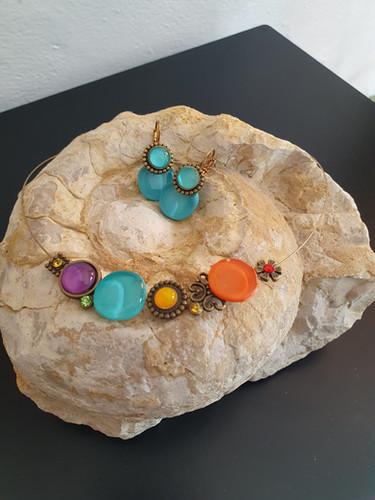 BOUCLES D'OREILLES DORMEUSES BLEU AZUR - vue 2