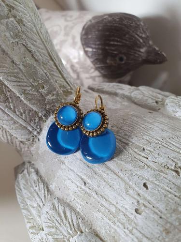 BOUCLES D'OREILLES DORMEUSES Bleu électrique