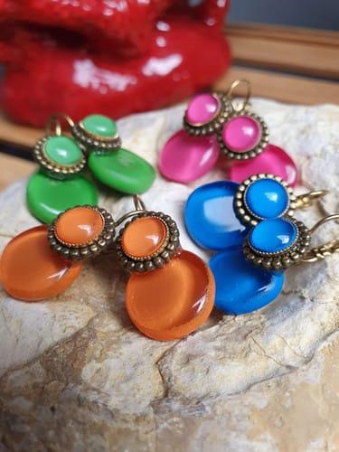 Boucles d'oreilles colorées Nathalie Borderie