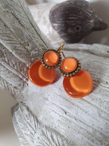 BOUCLES D'OREILLES DORMEUSES Orange
