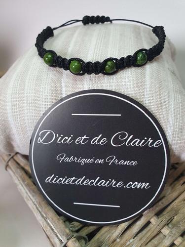 Bracelet Shamballa 4 perles de jaspe vert - vue 2