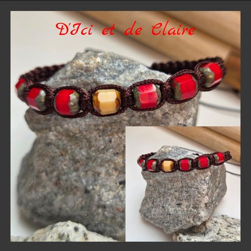 Bracelet Shamballa 7 perles de verre - D'ICI ET DE CLAIRE, artisanat Touraine