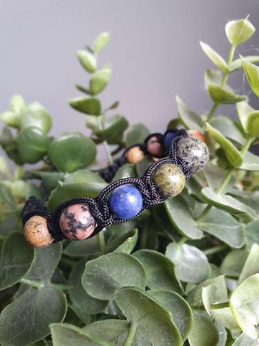Bracelet Shamballa 9 perles de pierres naturelles