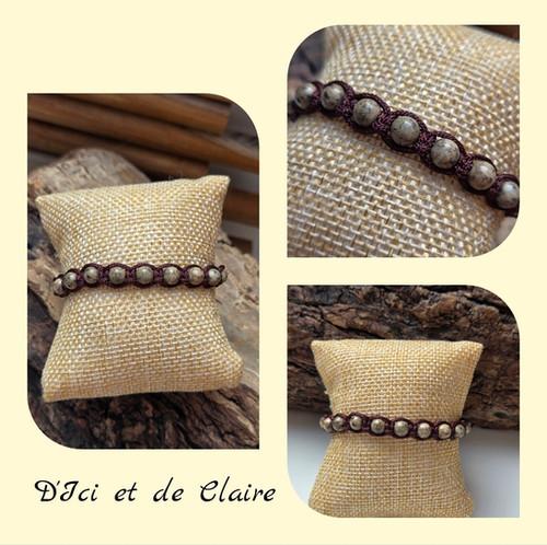 Bracelet Shamballa XL 10 perles de Syénite - D'ICI ET DE CLAIRE, artisanat Touraine