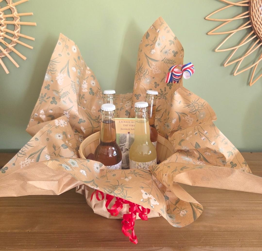 Coffret bien-être " Jardin des saveurs" - Thé Jasmin Safran & Jus artisanaux NaturelsMiel, Nouveau Produit - 4 C DRINKS / LACRAYE , artisanat Touraine