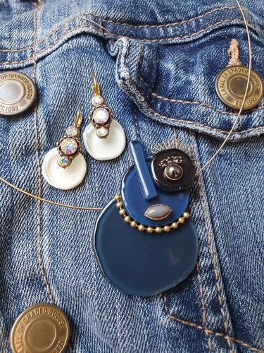 Collier Madame Bleu gris - vue 4