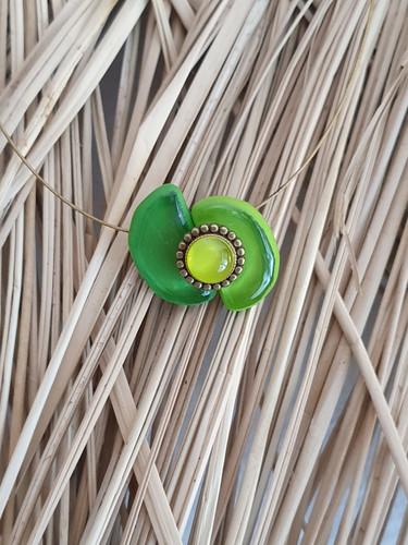 COLLIER PETIT SOLEIL VERT - vue 4
