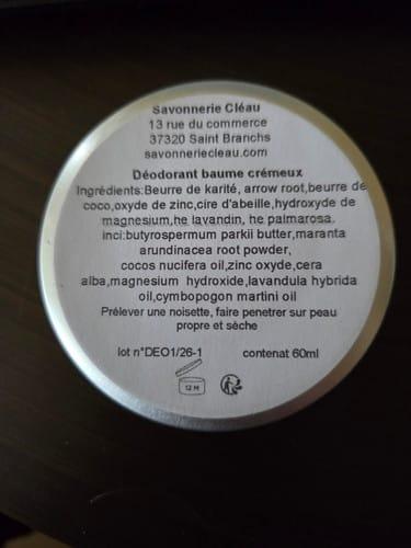 composition du déodorant solide parfum lavandin palmarosa
