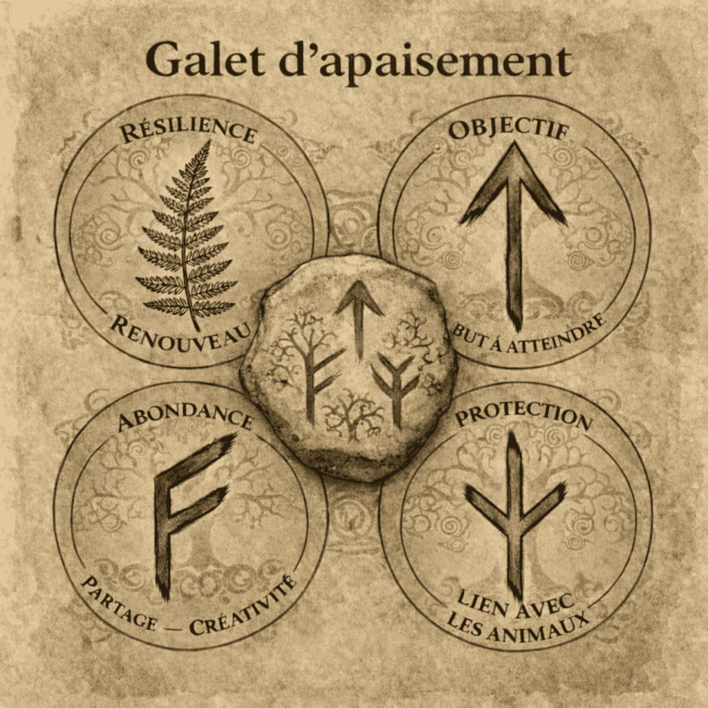 Intentions notées sur des galets d'apaisement en bois .D'Ici et de claire 