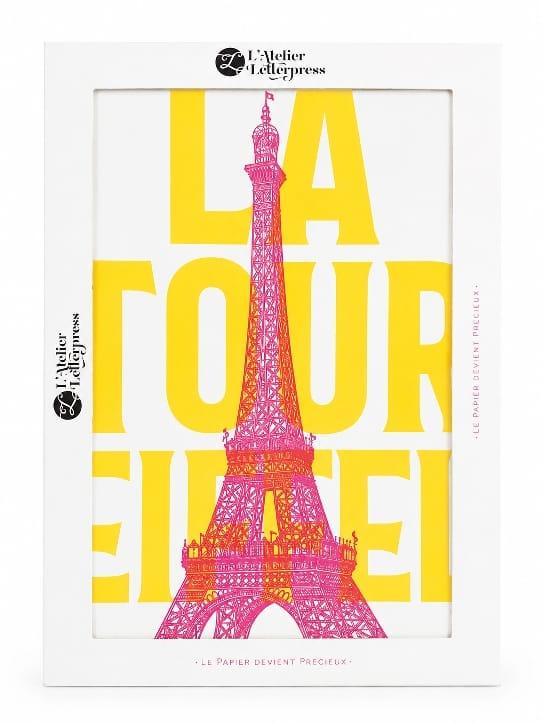 Affiche de la tour eiffel , impression et design pop , l'atelier letterpress . D'Ici et de claire 