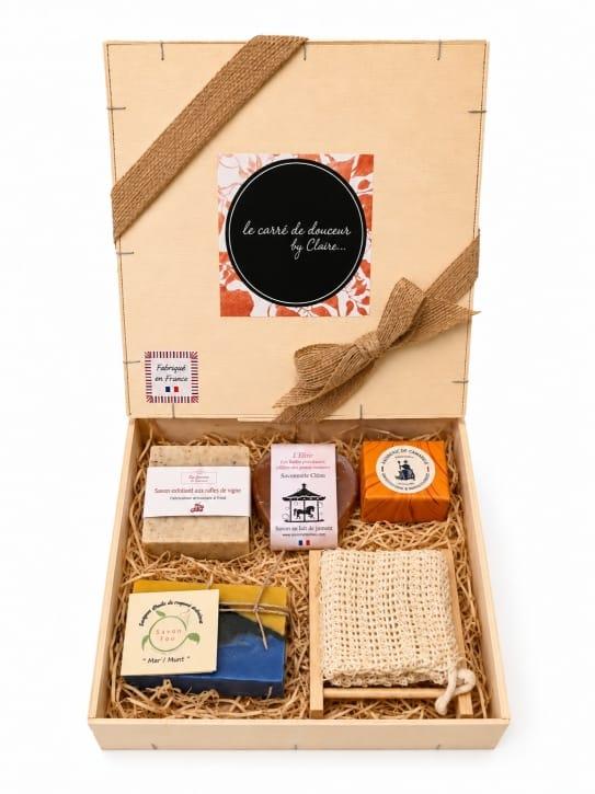Coffret savons artisanaux Made In France - Carré de Douceur - Savon d'Azel, artisanat Touraine