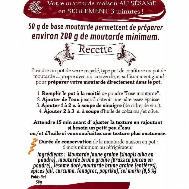 Description d'une préparation pour moutarde , tradition nature 
