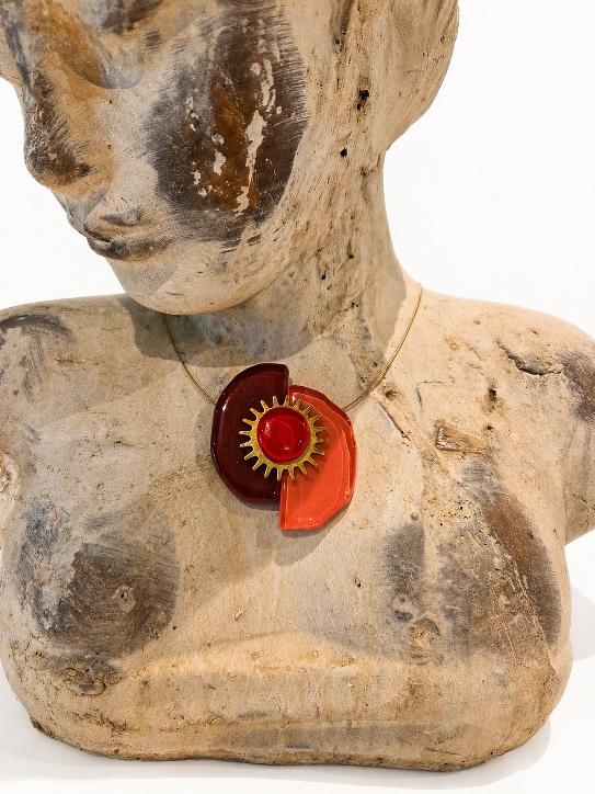 COLLIER GRAND SOLEIL ROUGE