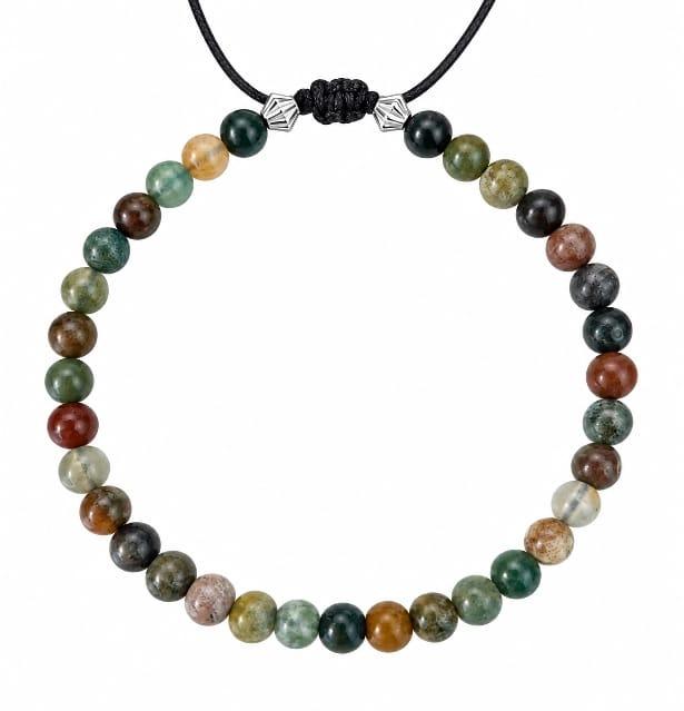 un bracelet avec des pierres naturelles non teintées de pierre d agate indienne , création d'ici et de claire 
