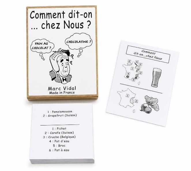 Un jeu de "comment dit on ... chez nous ?" avec des cartes et plusieurs phrases .D'Ici et de Claire 