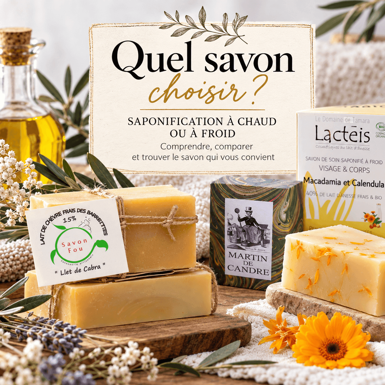 Coffret de savons artisanaux français faits main, saponifiés à froid
