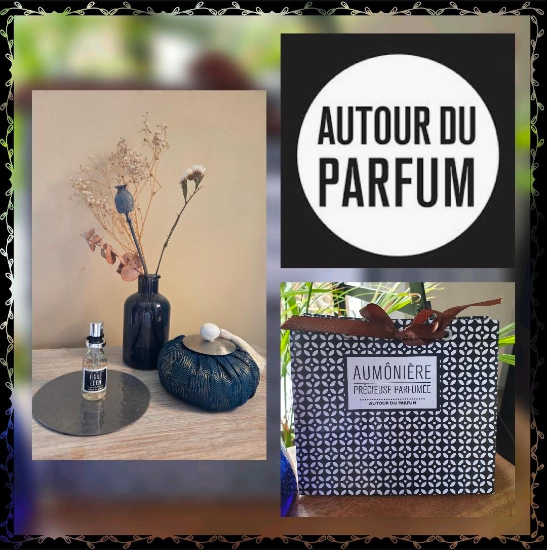 Aumônière Parfumée Figue Eden - objet parfumé rechargeable pour la maison - AUTOUR DU PARFUM, artisanat YVELINES