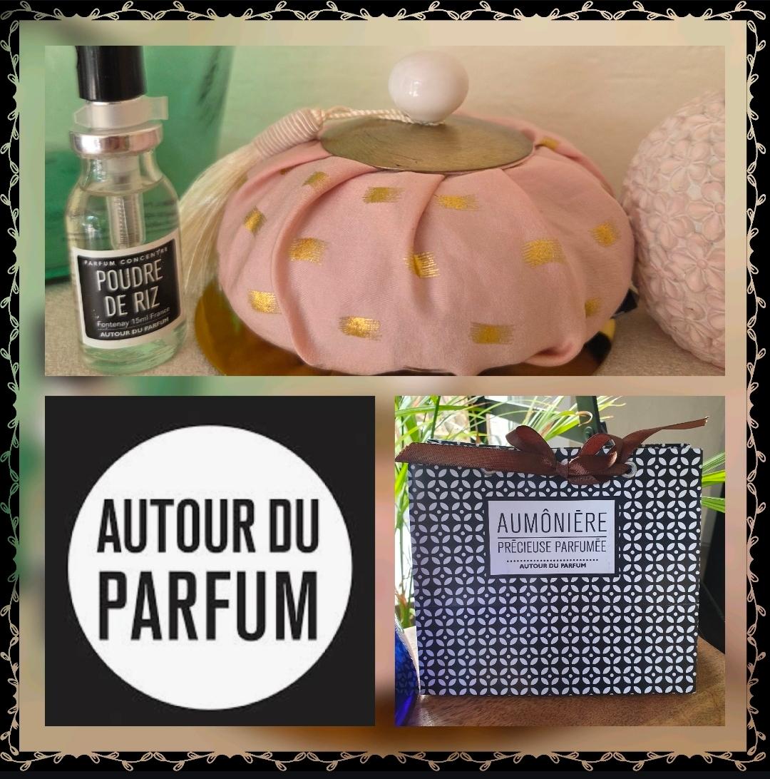 Aumônière parfumée Poudre de Riz rechargeable -Décoration parfumée longue durée - AUTOUR DU PARFUM, artisanat YVELINES
